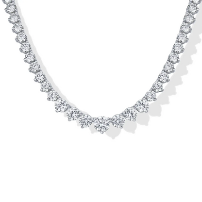 Graduated Gradient CZ Gold Chain Bridal Statement Tennis Necklace