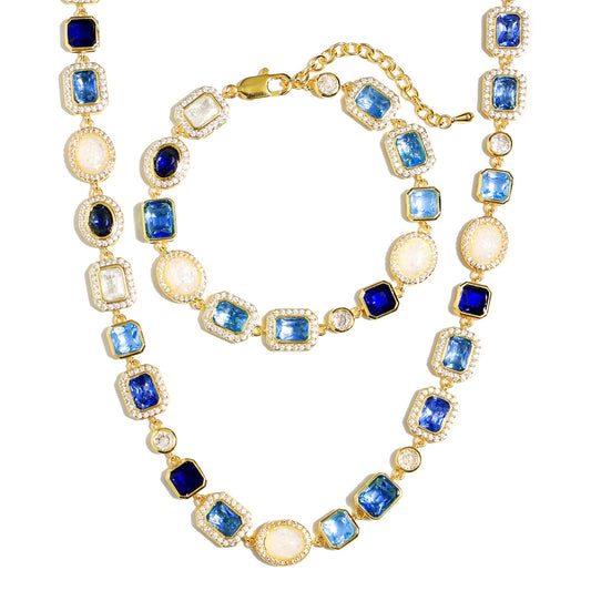 Blue Gemstone Solstice Bundle(Necklace ＆ Bracelet)