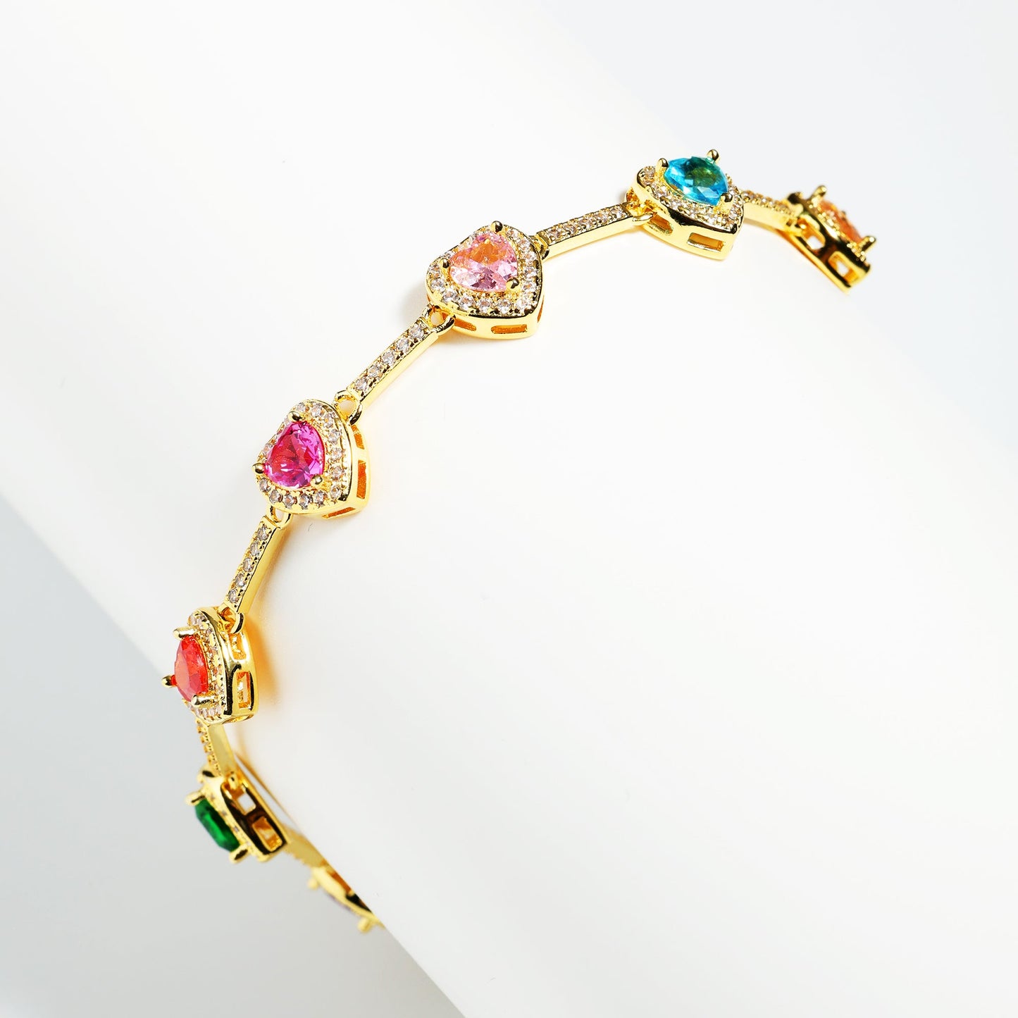 Heart Shaped Colorful Synthetic Decorated Necklace