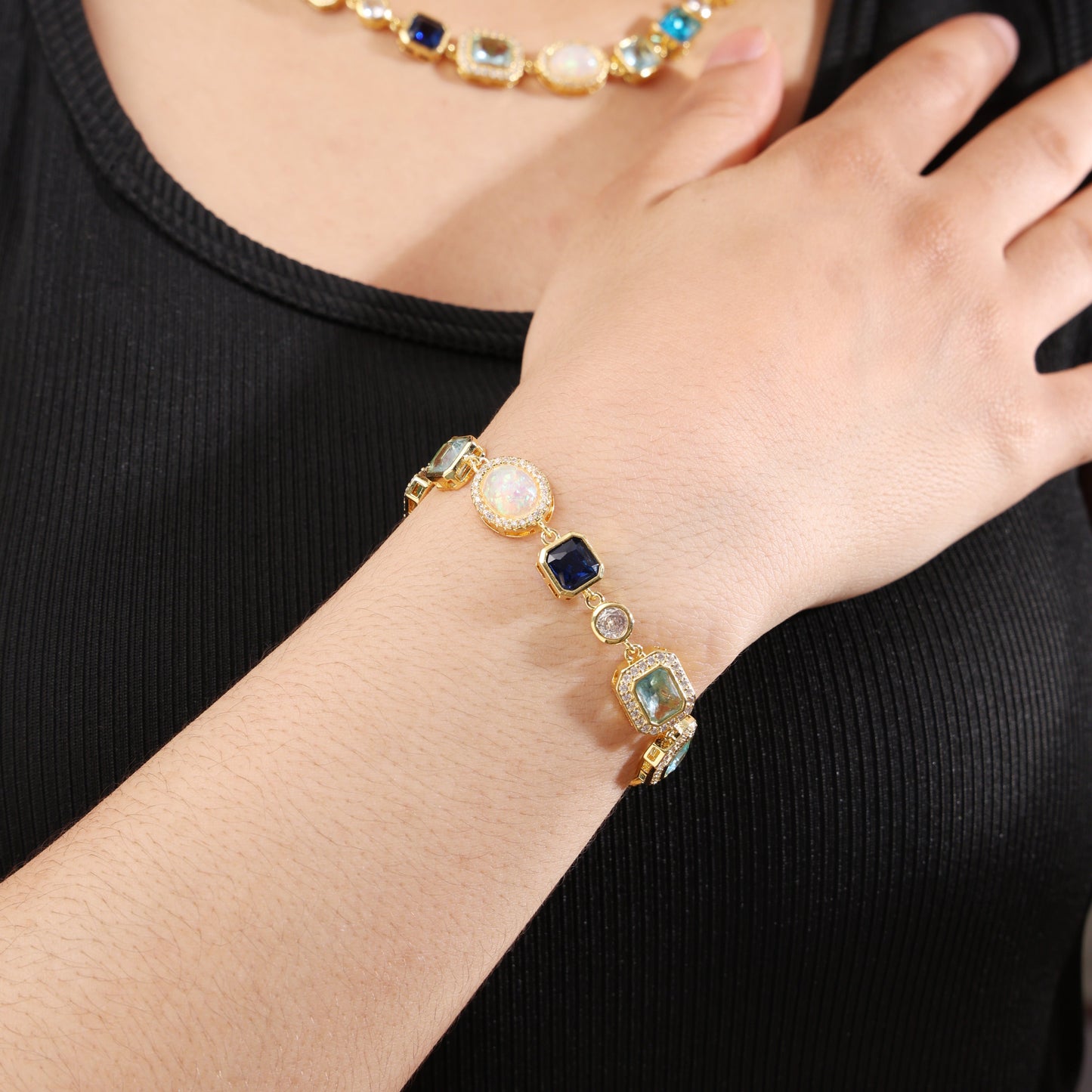 Blue Gemstone Solstice Bundle(Necklace ＆ Bracelet)