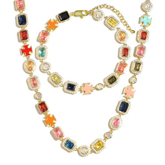 Gold Solstice Bundle (Gemstone Necklace＆ Bracelet)