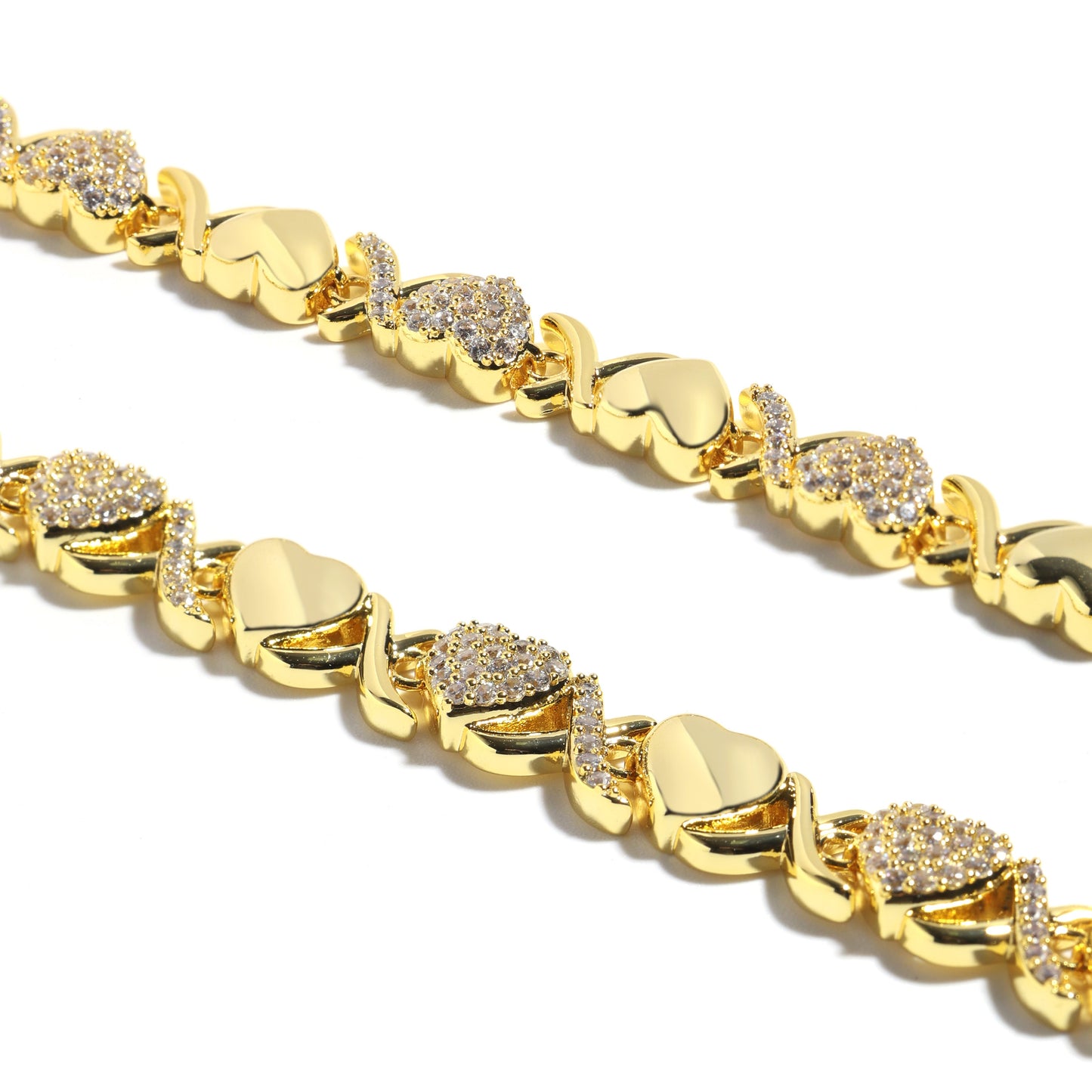 Gold XOXO Diamond Gemstone Bracelet