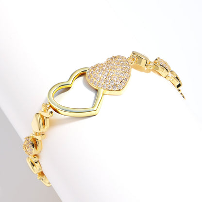 Entwined Hearts XO Chain Necklace: Hollow & Pave Diamond Duo