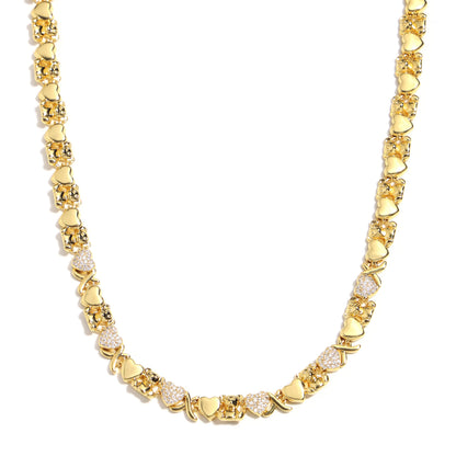 Bear Hug Heart Diamond XO Necklace