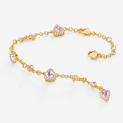 Necklace Elegant Rose Pink Crystal
