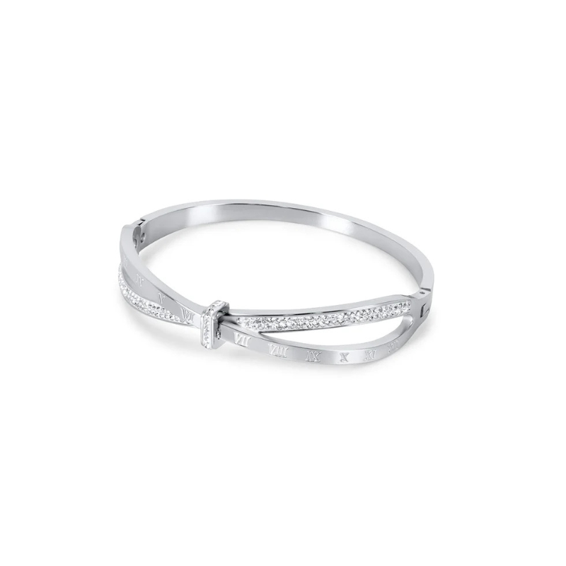 Silver Tone Roman Crystal Bracelet