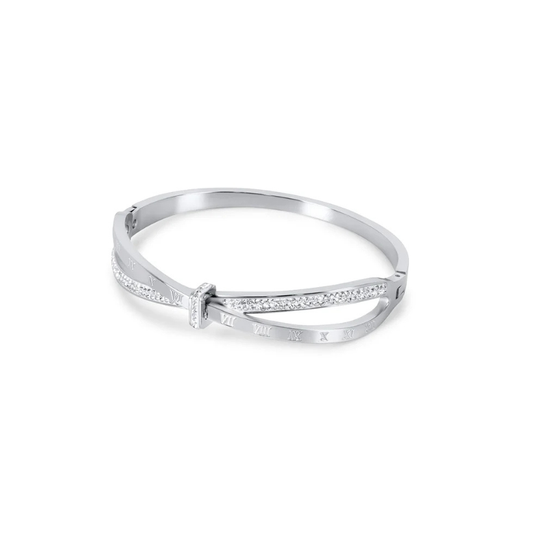 Silver Tone Roman Crystal Bracelet