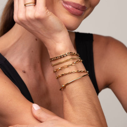 Gold Tone Knot Bracelet Set