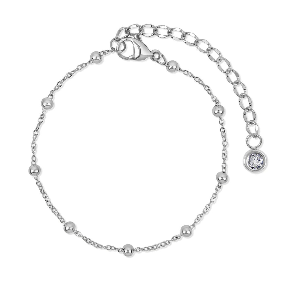 Silver Tone Layered Bracelet Set