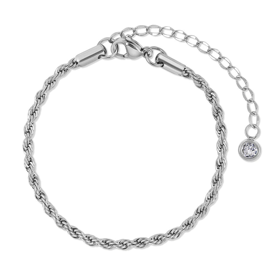 Silver Tone Layered Bracelet Set